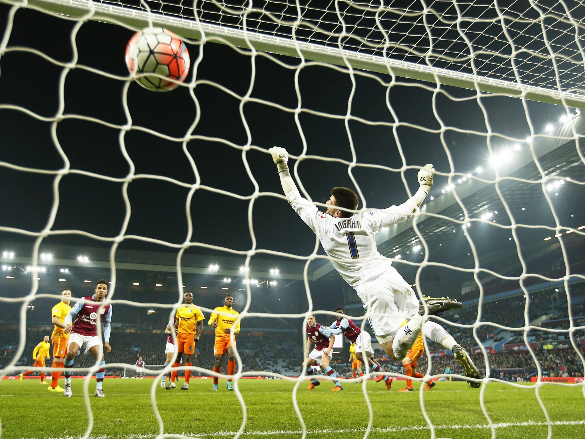 Ciaran Clark heads Aston Villa into the lead against Wycombe
