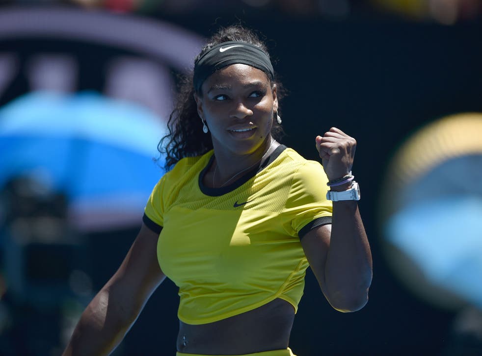 Serena Williams celebrates her victory over Su-Wei Hsieh