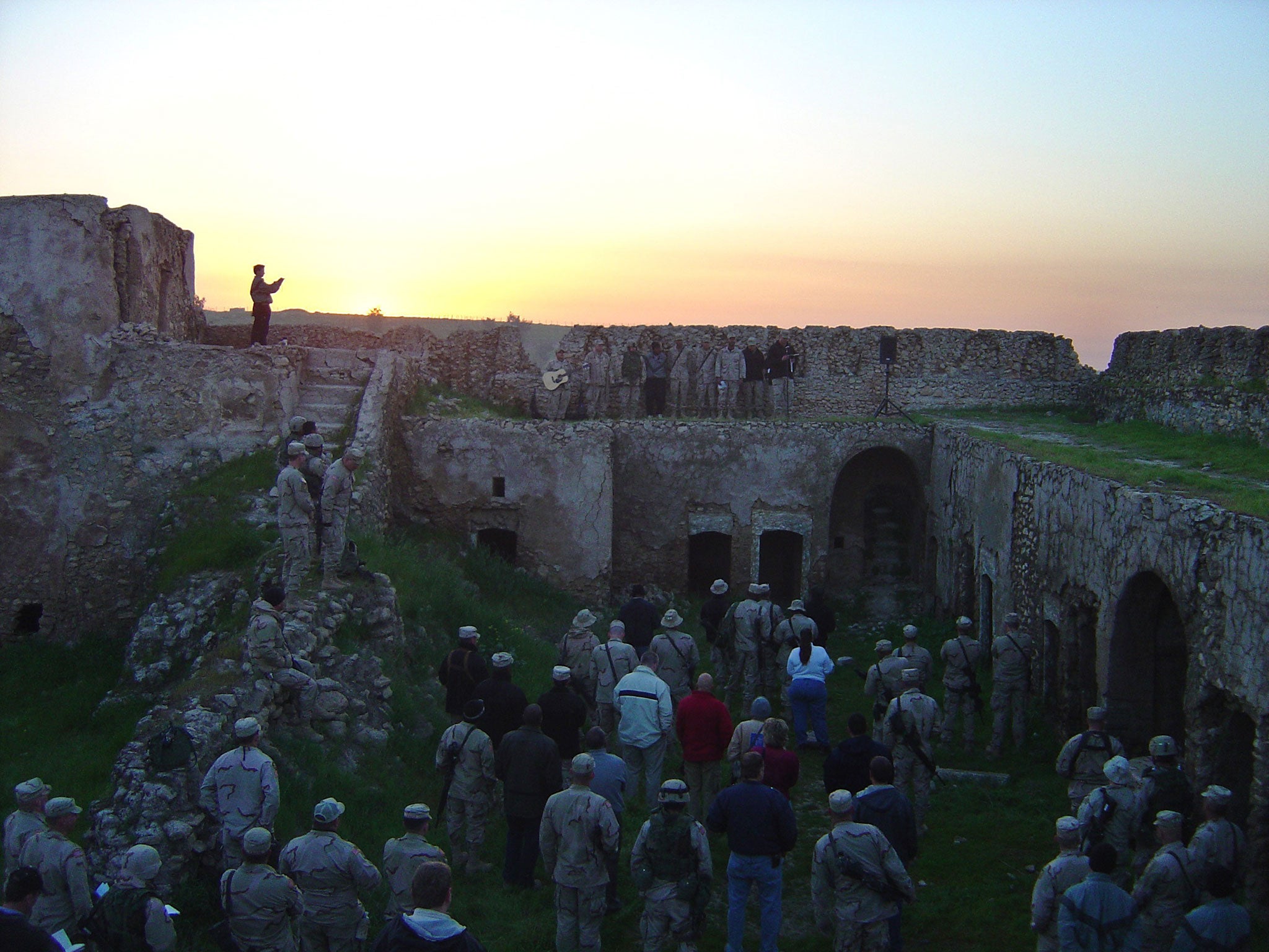 March 2005. U.S. service members during a sunrise Easter Mass at St. Elijah's Monastery