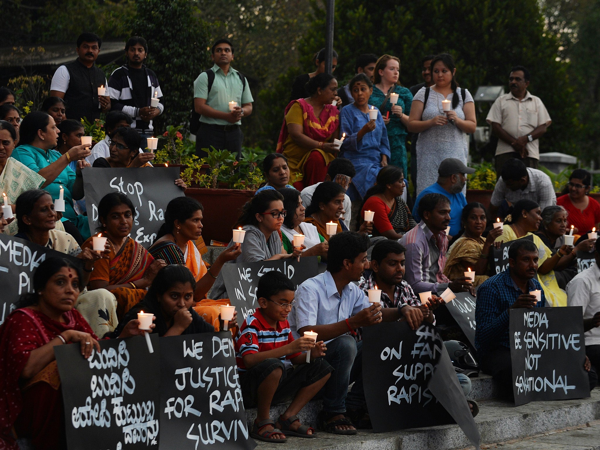 Women protesting against sexual violence in Bangalore in April 2015