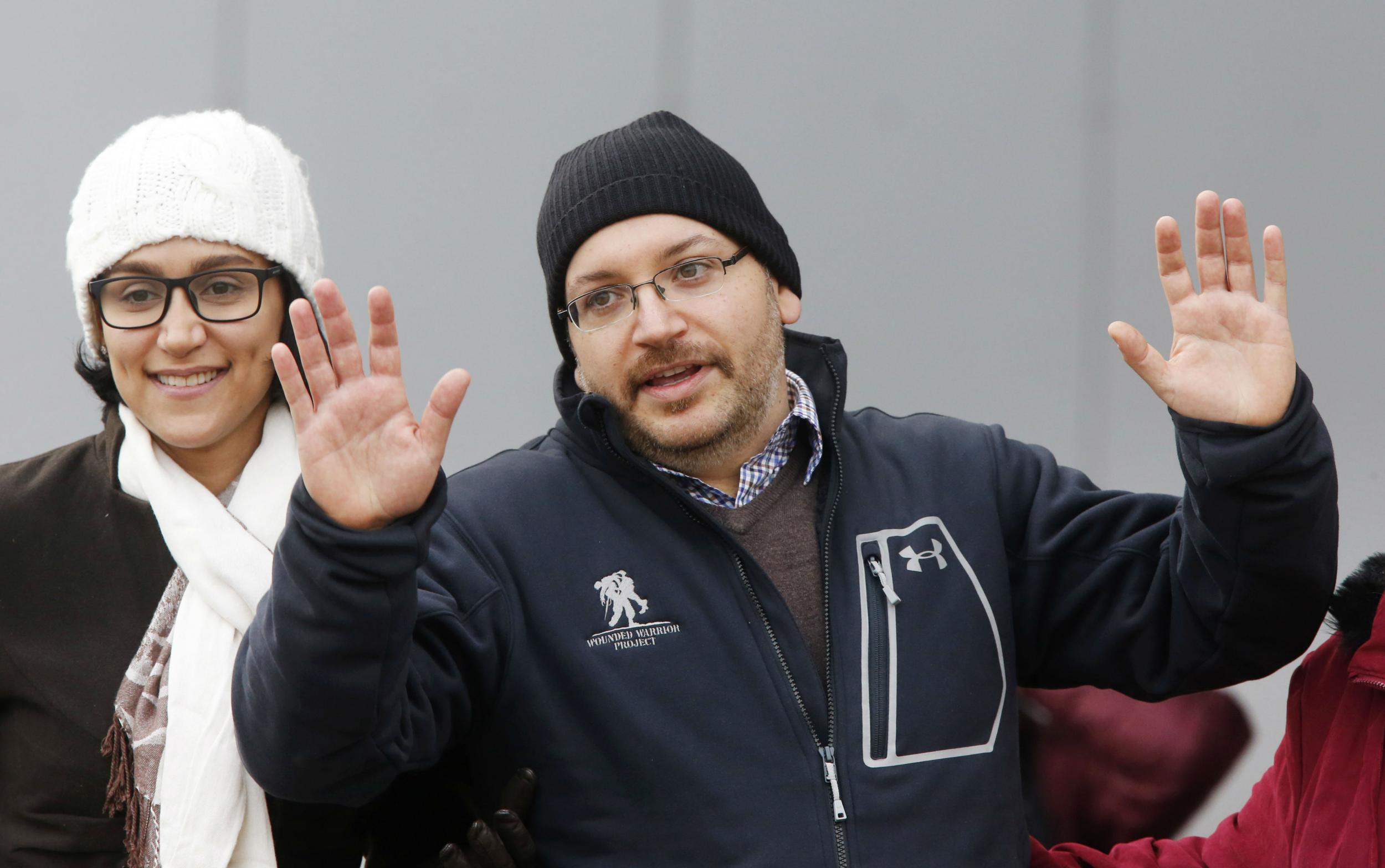 Jason Rezaian and his wife Yeganeh Salehi on Wednesday