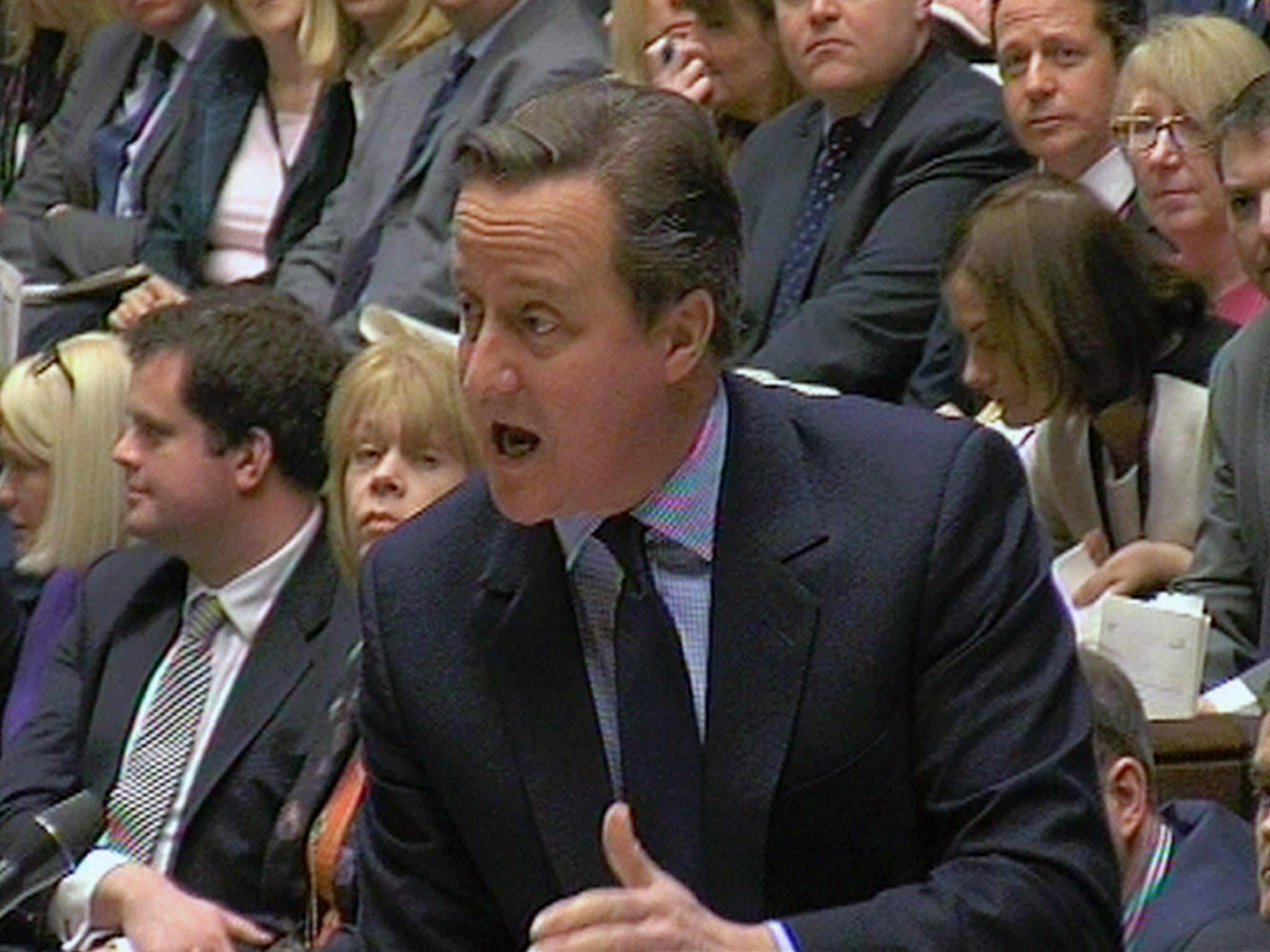 David Cameron was cornered by the Scottish National Party on the issue at PMQs