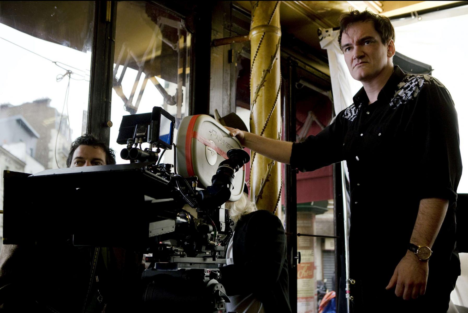 Tarantino behind-the-scenes during Inglorious Basterds