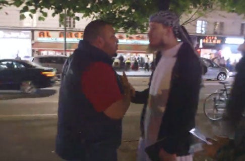 Passerby confronts demonstrator on Edgware Road Facebook