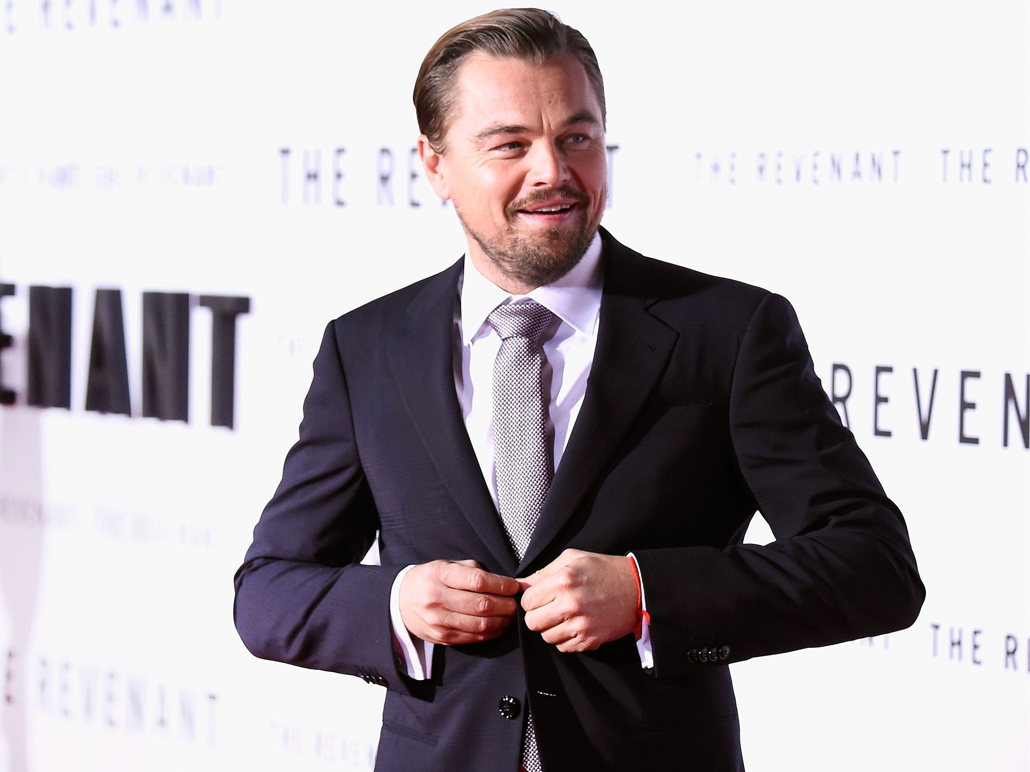 Leonardo DiCaprio arrives at the Premiere Of 20th Century Fox And Regency Enterprises' 'The Revenant' at TCL Chinese Theatre on 16 December, 2015 in Hollywood, California