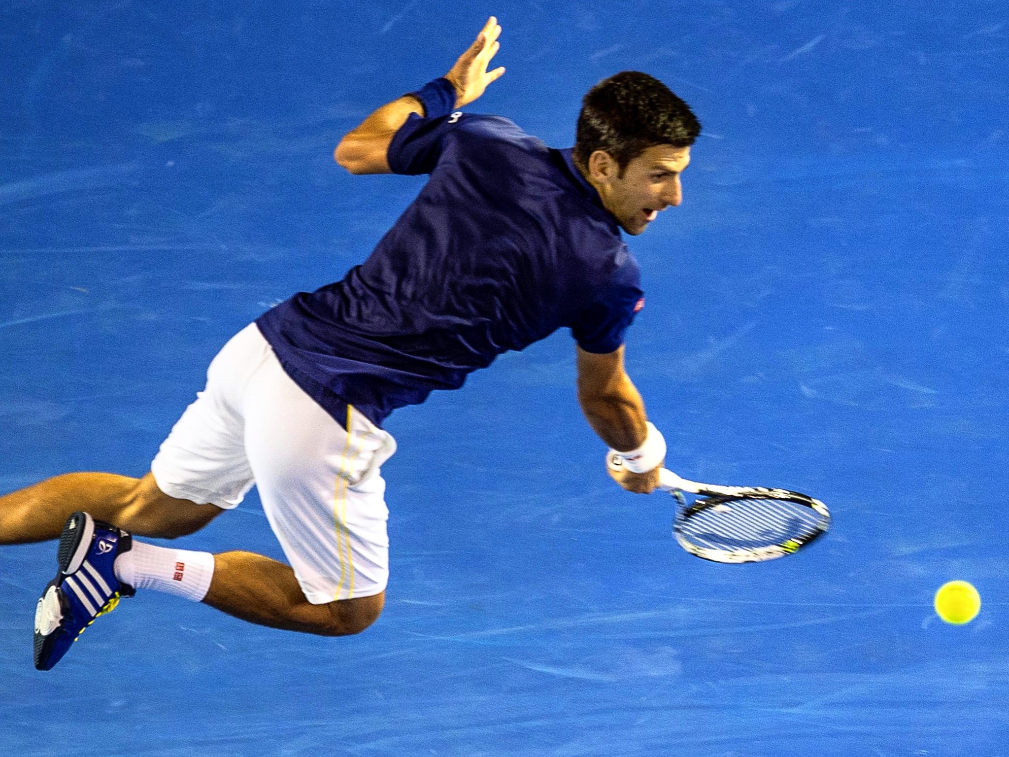 Novak Djokovic in action at the Australian Open