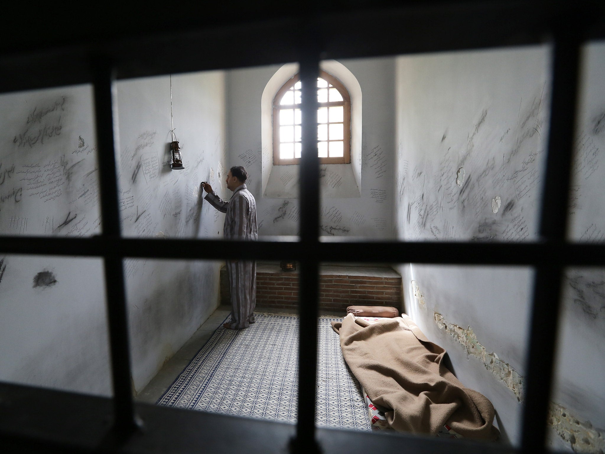 A look inside a cell at the 'Qasr prison' in Tehran. The facility, which was used to host political prisoners, was turned into a museum in 2012