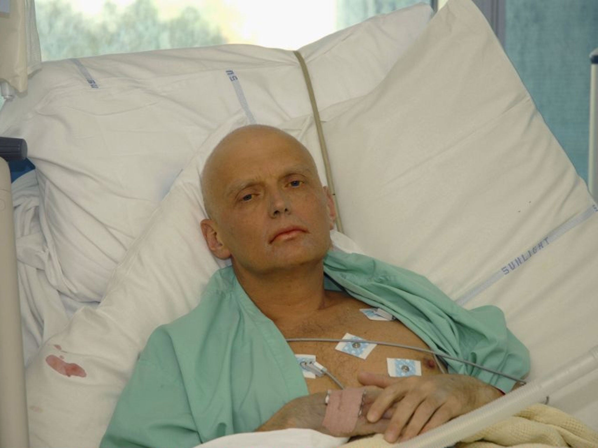 Alexander Litvinenko pictured at the Intensive Care Unit of University College Hospital on November 20, 2006 in London