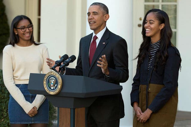 Sasha Obama appeared alongside her father, mother and sister Malia for Joe Biden's medal ceremony