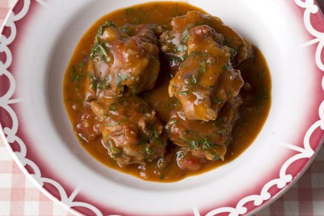 Serve chicken goulash with boiled potatoes or rice