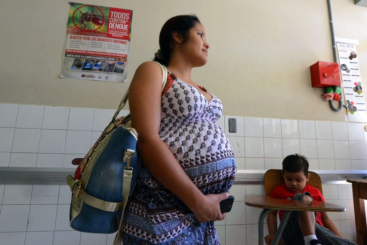 A pregnant woman waits to be attended at the Maternal and Children's Hospital in Tegucigalpa, Honduras