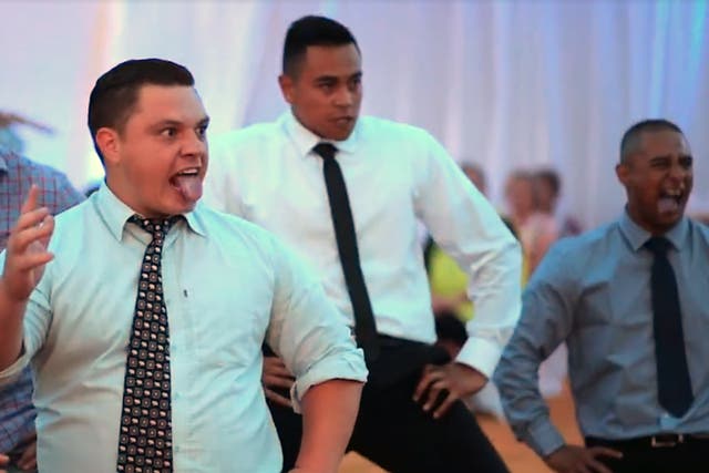 The passionate haka brought tears to the eyes of the overwhelmed bride Aaliya Armstrong