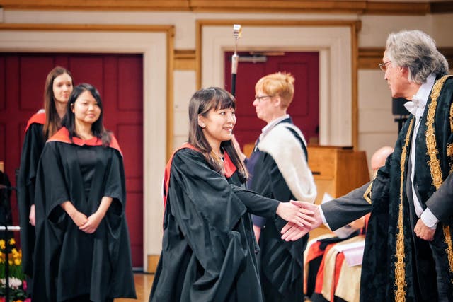 Her Imperial Highness Princess Mako of Akishino graduating from the University of Leicester