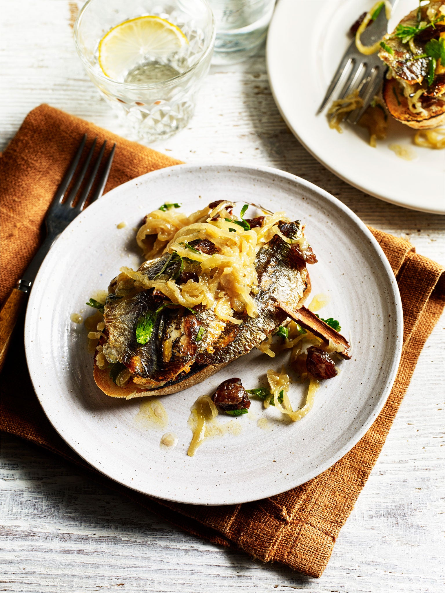 Sardines al soar on toast is a twist on a classic Venetian dish