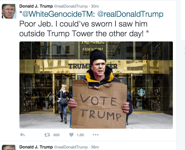 Trump's account retweeted this on Friday