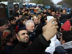 Jeremy Corbyn visits Calais Jungle and Grande-Synthe camps