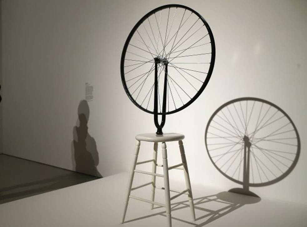 The shadow of Marcel Duchamp’s bicycle wheel mounted on a kitchen stool is on sale for $16,000