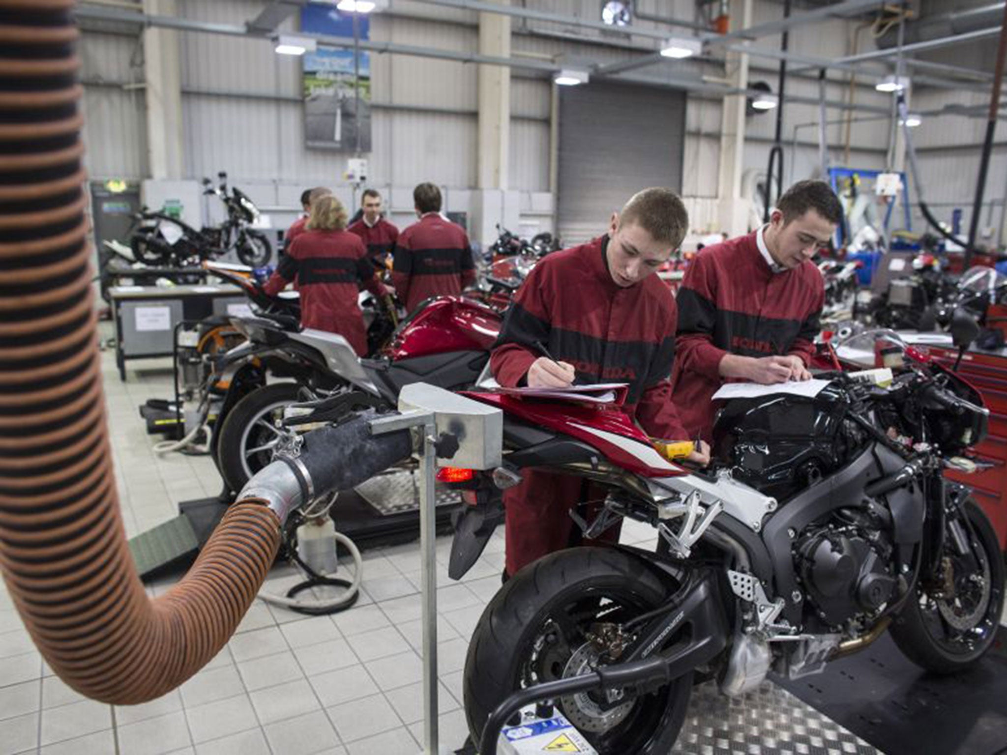 Apprentices at the Honda Institute, in Slough, Berkshire