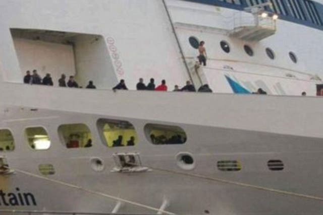A group of migrants are believed to have tried to board the ferry