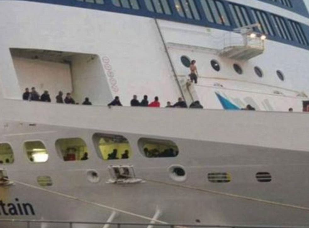 A group of migrants are believed to have tried to board the ferry