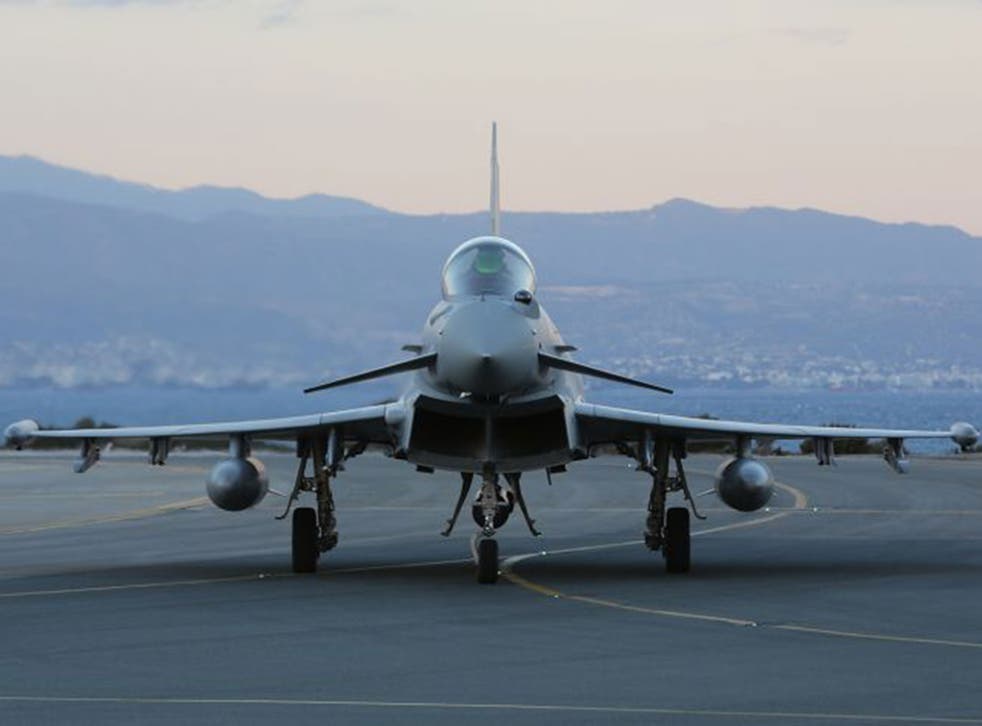 One of Britain’s 131 Typhoon fighter jets – none of which has a collision warning system fitted