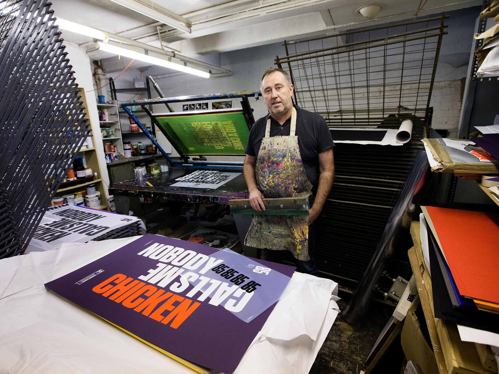 Dave Brett, from Hackney, is the last traditional screen printer in Clerkenwell