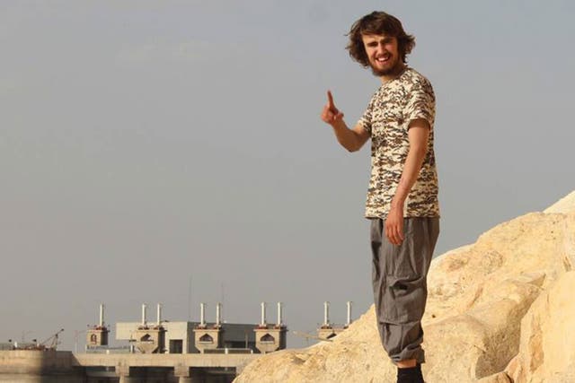 Jack Letts, in a picture he posted on Facebook,  near the Tabqa Dam in Syria