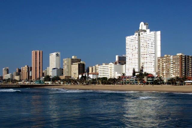 The skyline of the port city of Durban in South Africa's eastern KwaZulu-Natal