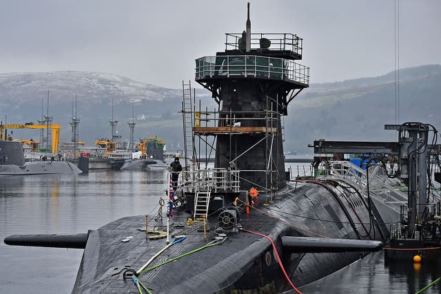 HMS Vigilant, one of Britain’s four Trident nuclear missile-armed submarines, at its Faslane base in Scotland