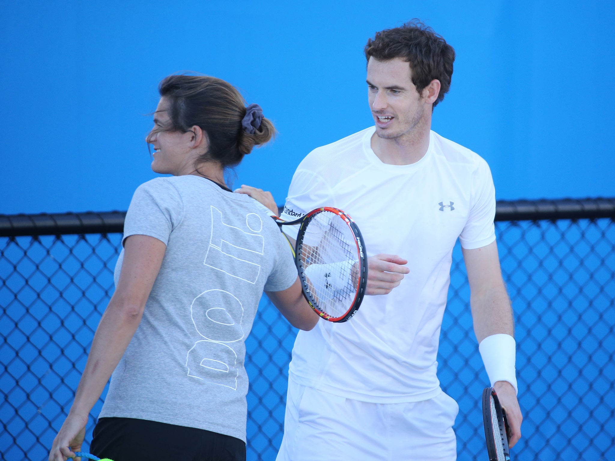Andy Murray with coach Amelie Mauresmo