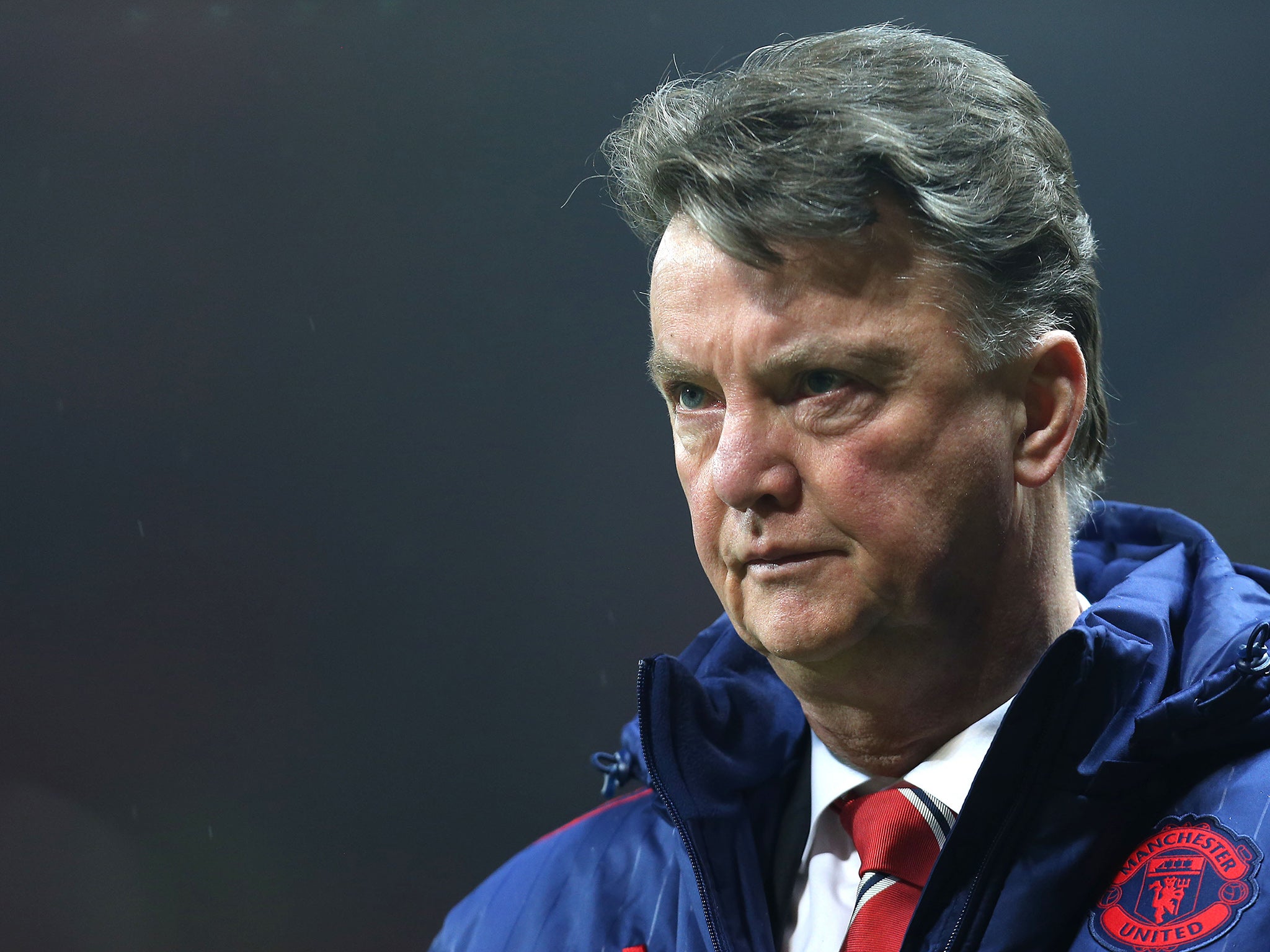 Louis van Gaal looks on after Manchester United's most recent defeat on Sunday