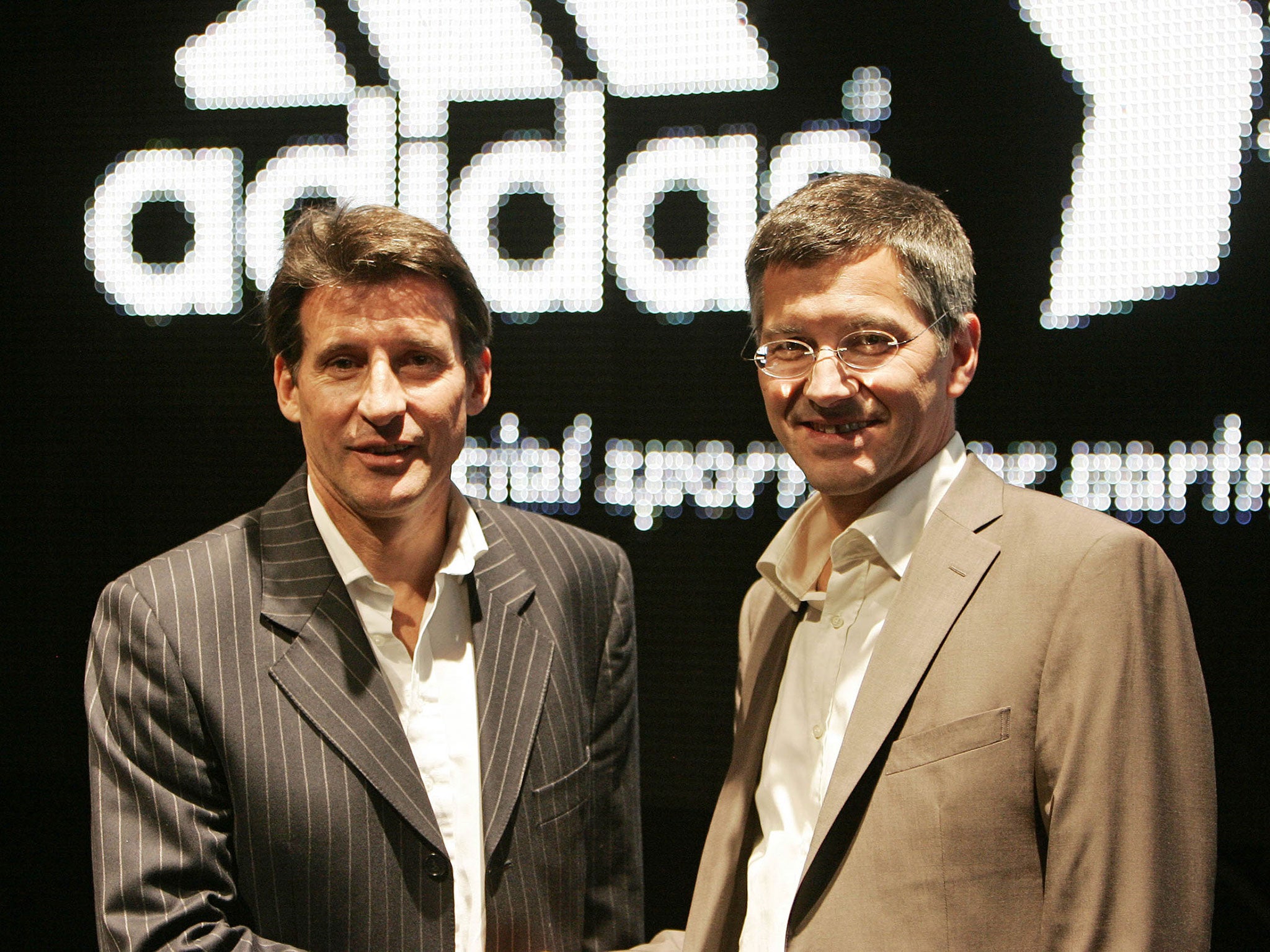 Lord Sebastian Coe and Adidas CEO Herbert Hainer in 2007