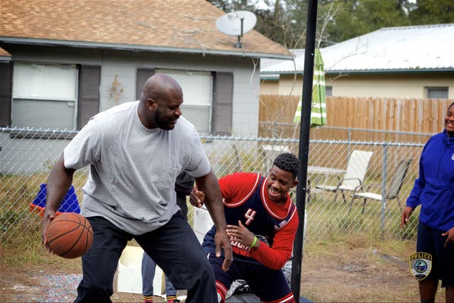 Shaquille O'Neal joined the pickup game over the weekend in Florida