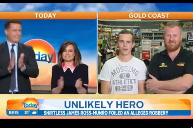 The Channel 9 interview with Kane Wiblen (third left) and James Ross-Munro.