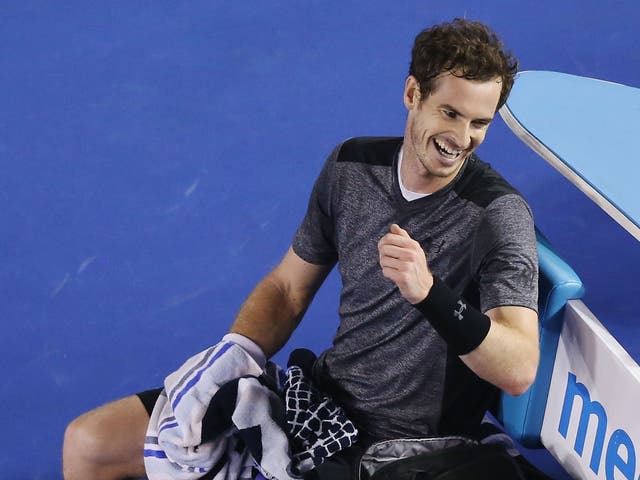 Andy Murray pictured during his win over Bernard Tomic