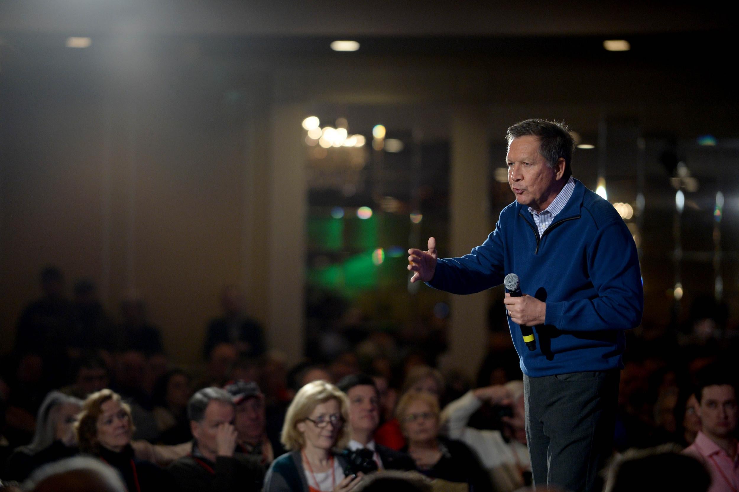 Former Ohio Governor John Kasich is polling second in New Hampshire.