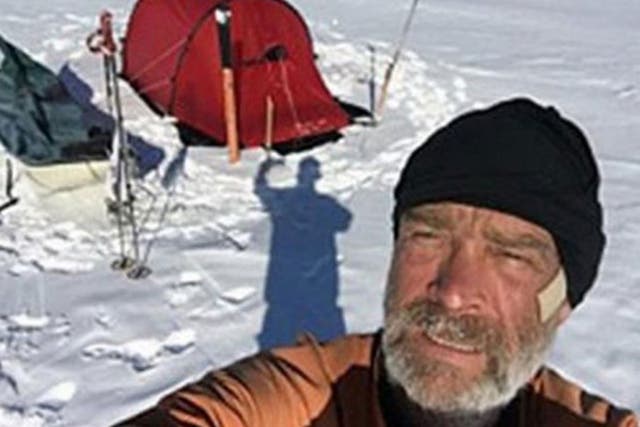 A photo taken by Henry Worsley during his 71-day trek to the  South Pole