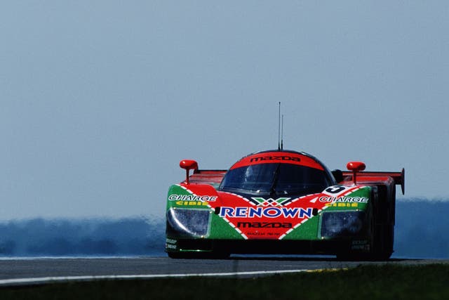 Herbert's Mazda 787B in action at the 1991 Le Mans 24 Hours