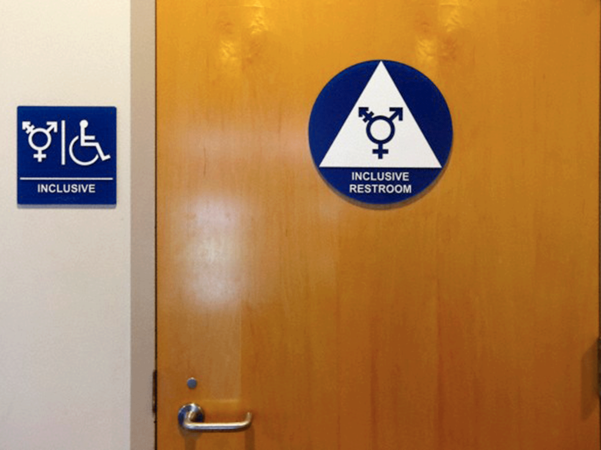 Unlike these toilets at a university in Canada, the school in Iceland has simply decided to remove gender signs on their bathrooms