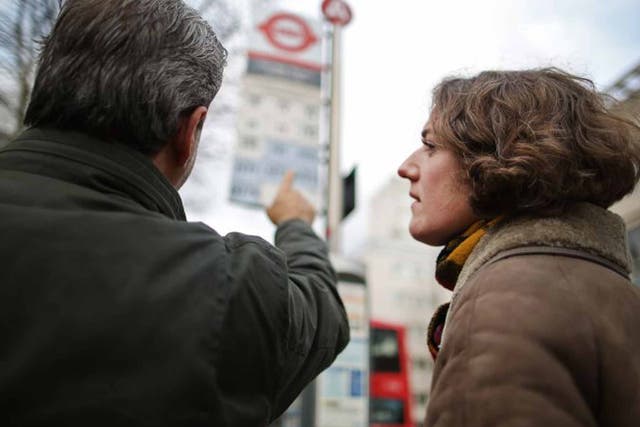 Is this my stop? 'George' explains to Nell why using public transport can be hard