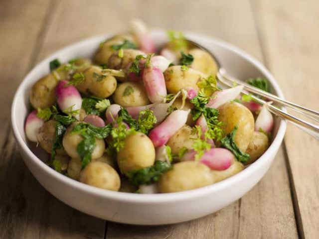 Potato, radish and chervil warm salad