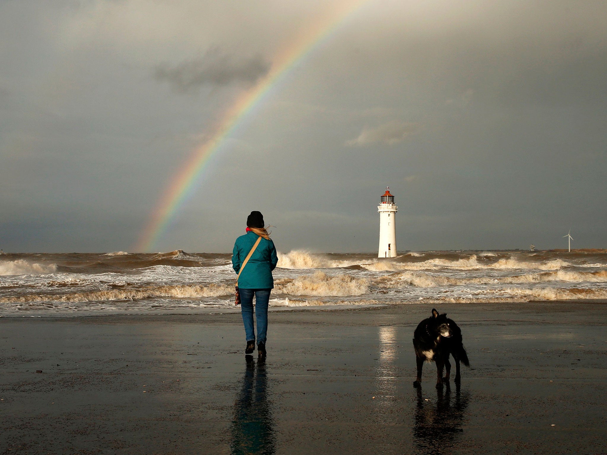 New Brighton beach, near Wallasey; pressure from EU rules has resulted in a clean-up the UK’s shores