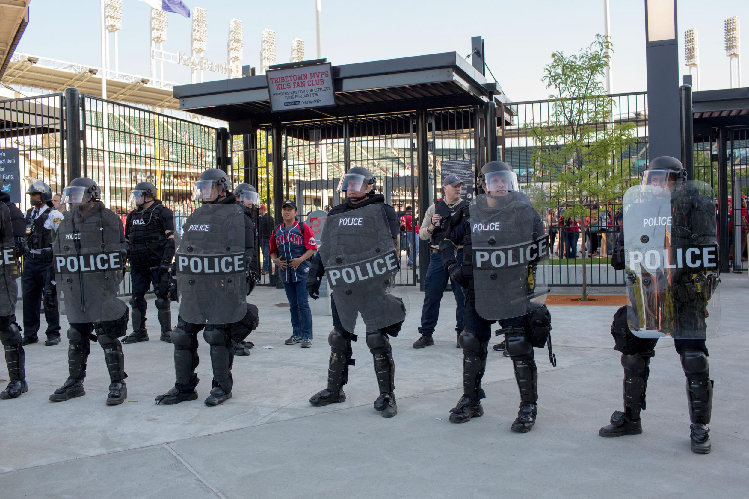 Police stood against protestors last year when Michael Brelo was acquitted