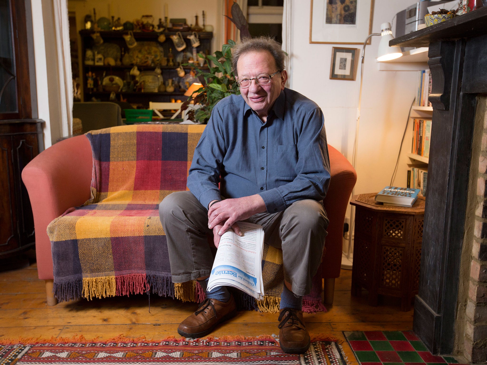 Retired lecturer Larry Sanders at his home in Oxford