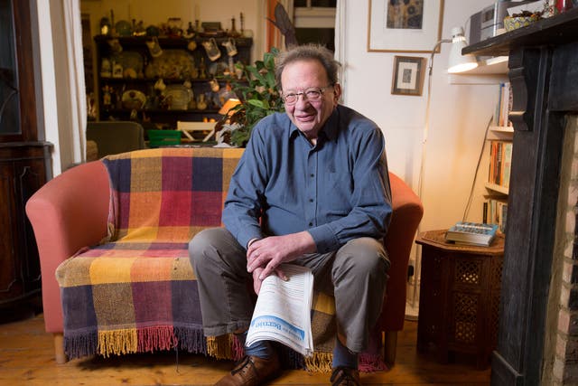 Retired lecturer Larry Sanders at his home in Oxford