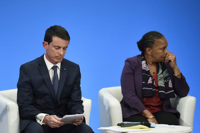 Leftist justice minister Christiane Taubira (right) has clashed with the more centre-leaning French Prime Minister Manuel Valls