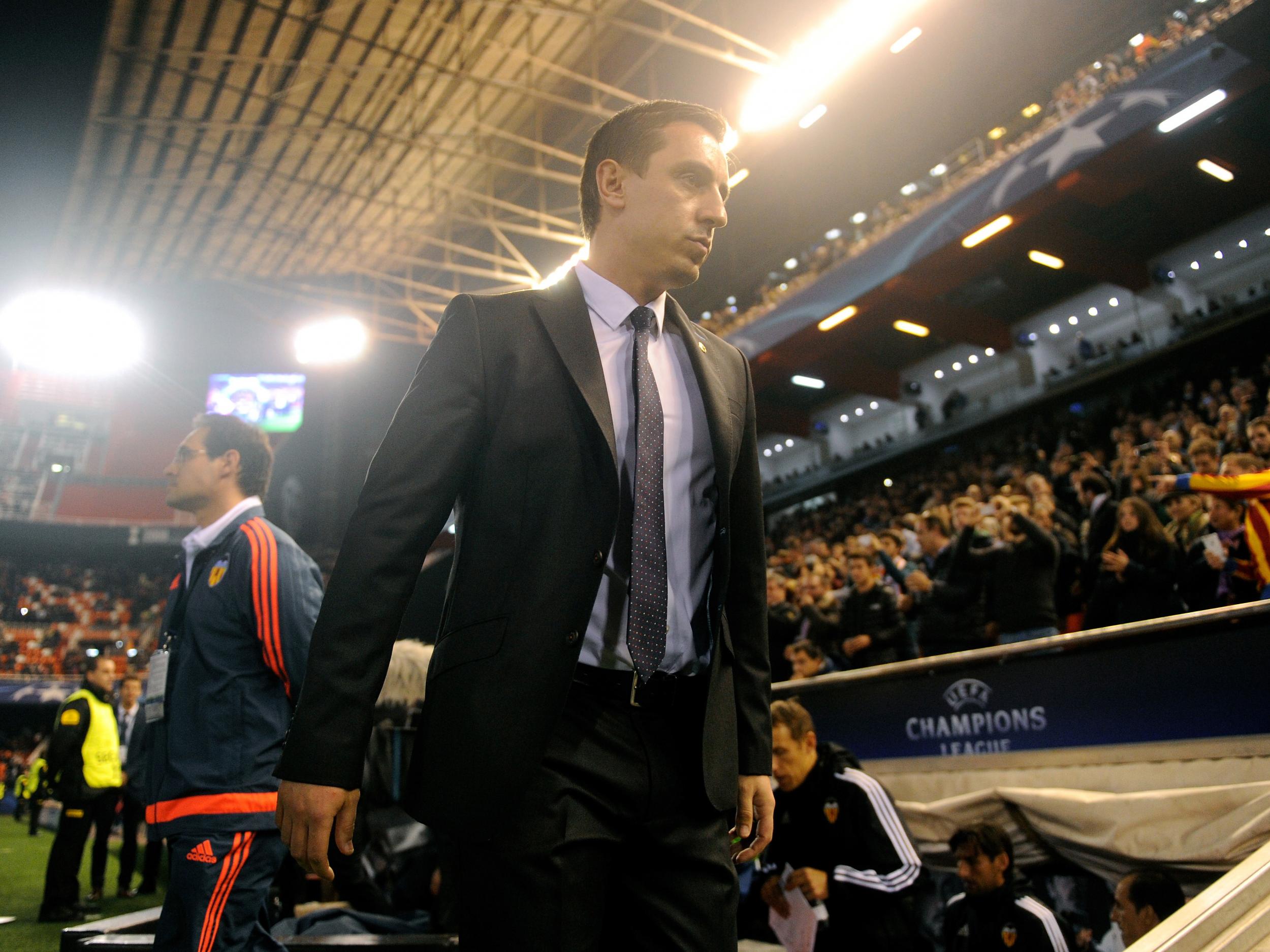 Gary Neville is still without a La Lia win at Valencia