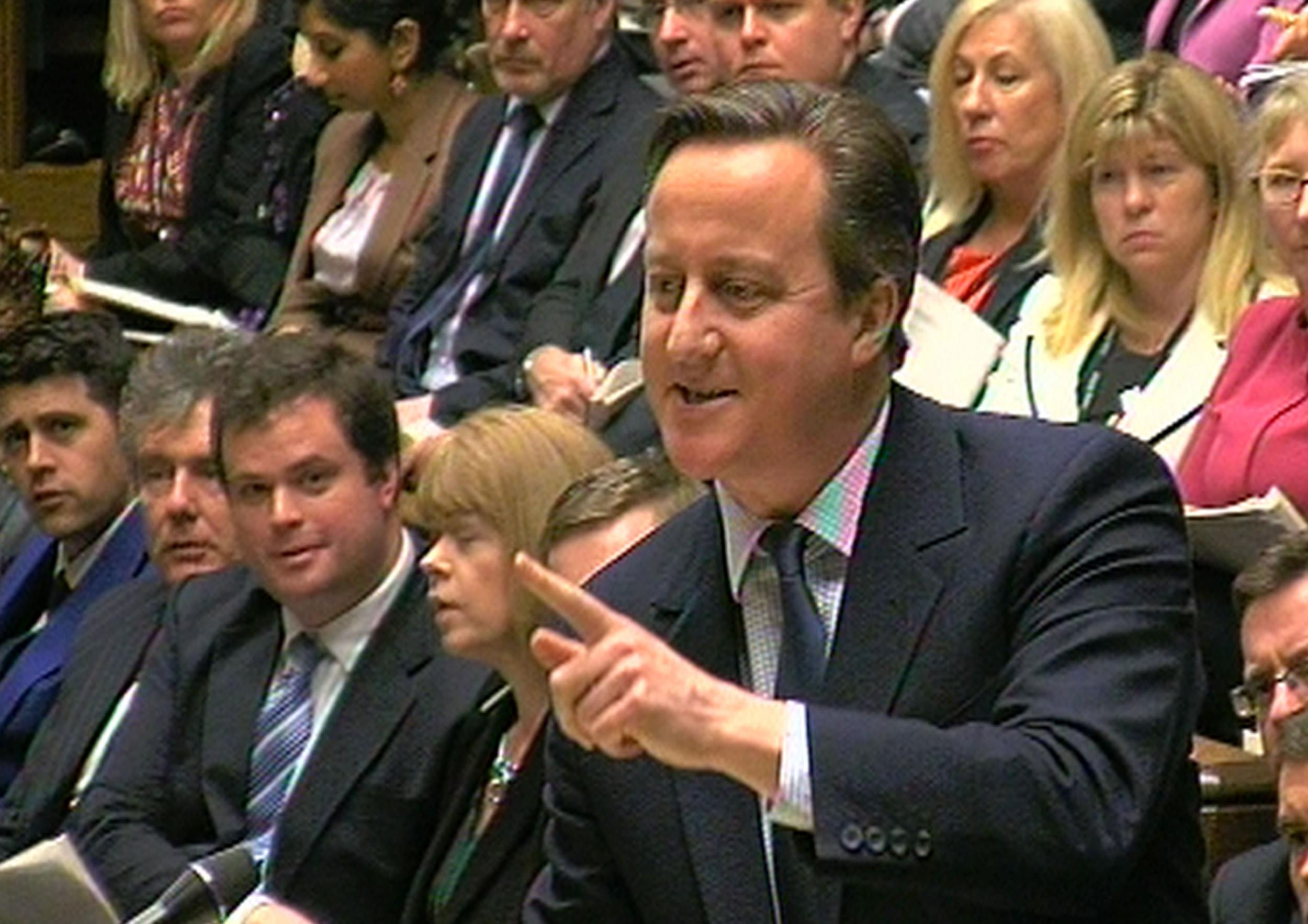 David Cameron speaks during Prime Minister's Questions