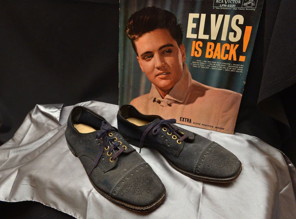 Elvis Presley’s size 10 blue suede shoes from 1960. His version of the song was actually a cover