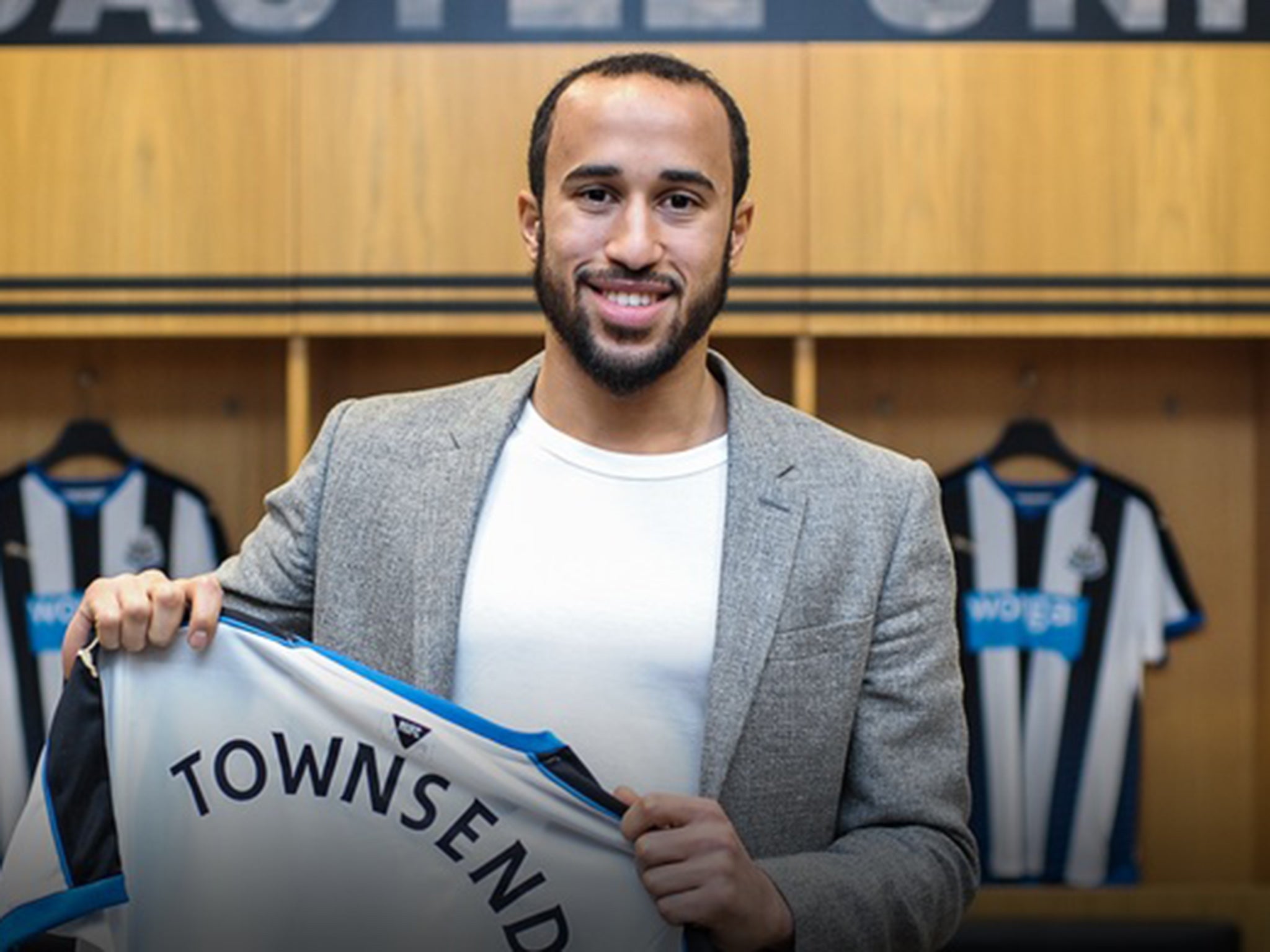 Andros Townsend is revealed as a Newcastle player